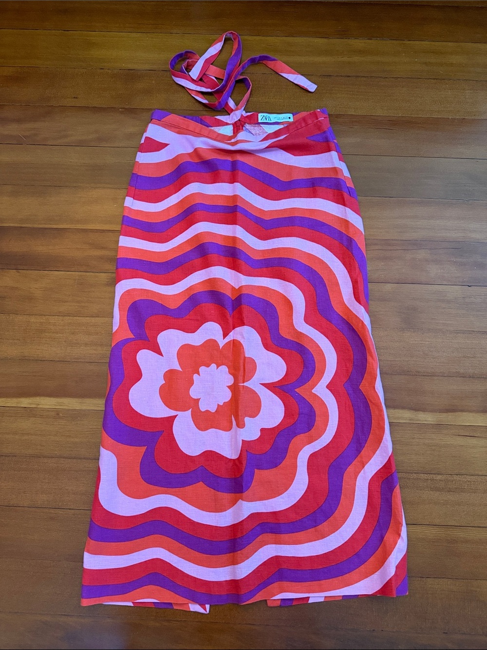 Zara Pink Red Purple Floral A-Line Skirt